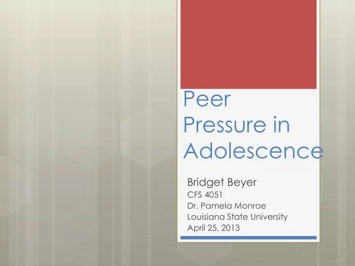 peer pressure in adolescence