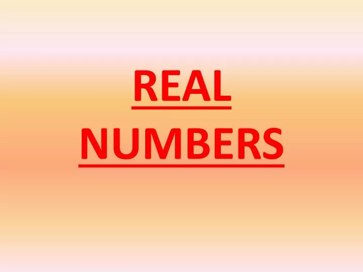 real numbers