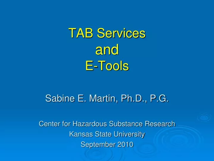 tab services and e tools