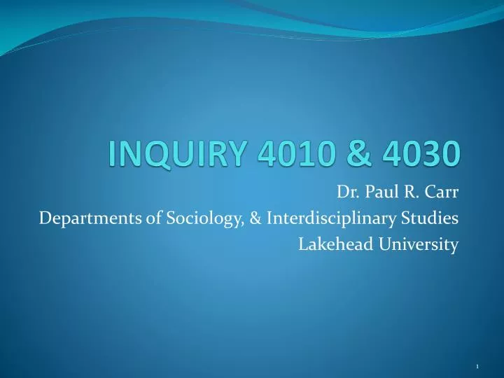 inquiry 4010 4030