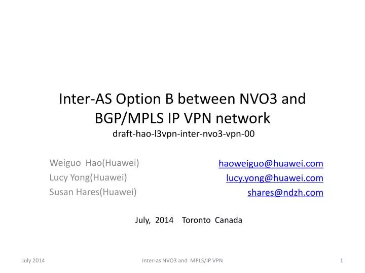 inter as option b between nvo3 and bgp mpls ip vpn network draft hao l3vpn inter nvo3 vpn 00