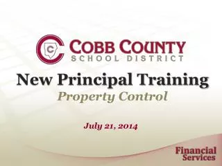 New Principal Training Property Control