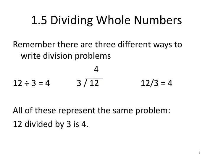 1 5 dividing whole numbers