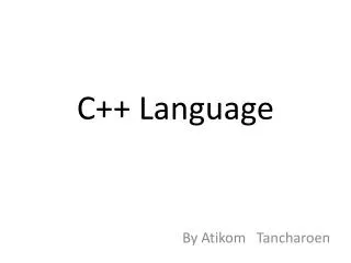 C ++ Language