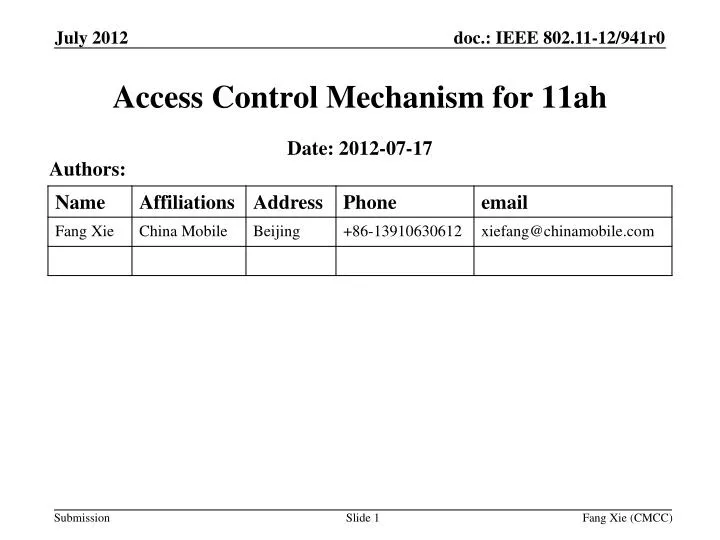 access control mechanism for 11 ah