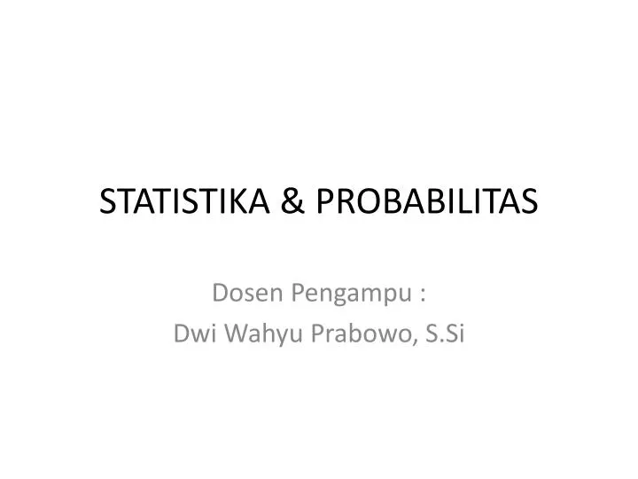 statistika probabilitas