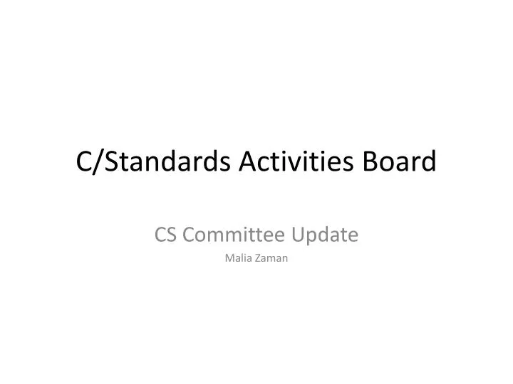 c standards activities board
