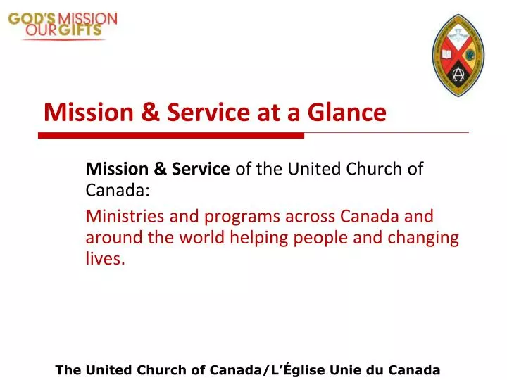 mission service at a glance