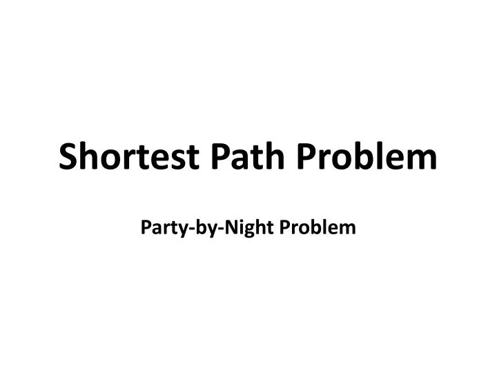shortest path problem