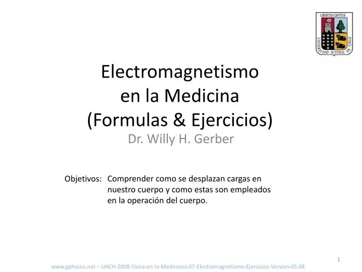 electromagnetismo en la medicina formulas ejercicios