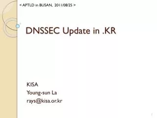 DNSSEC Update in .KR
