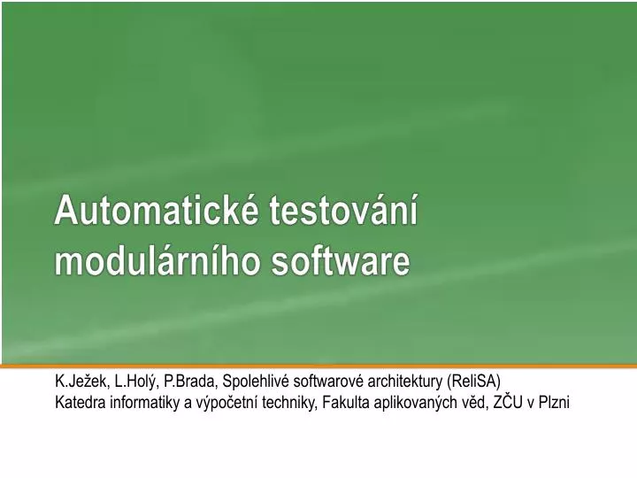 automatick testov n modul rn ho software