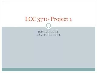 LCC 3710 Project 1