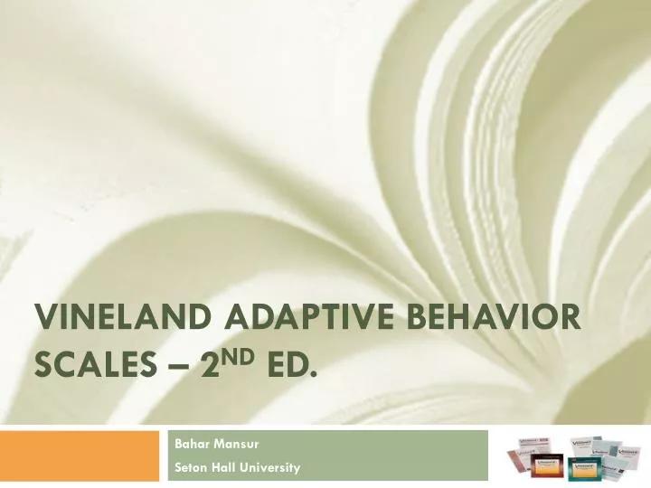 vineland adaptive behavior scales 2 nd ed