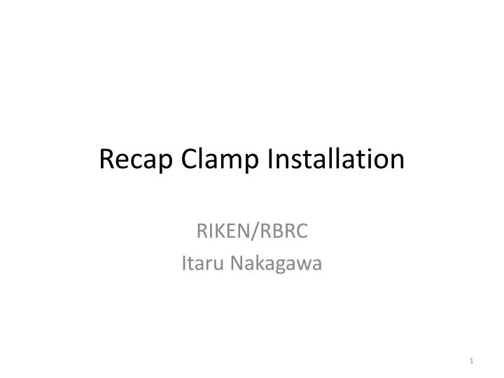 recap clamp installation