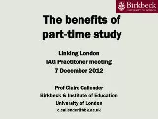 The benefits of part?time study