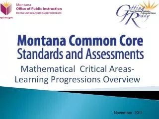 Mathematical Critical Areas-Learning Progressions Overview
