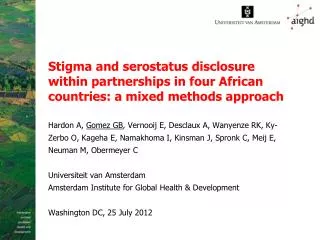 Background: HIV and disclosure