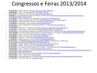 Congressos e Feiras 2013/2014
