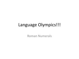 Language Olympics!!!