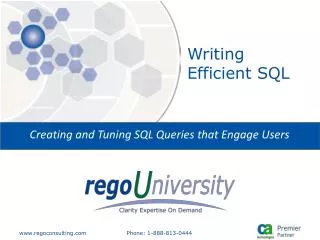 Writing Efficient SQL