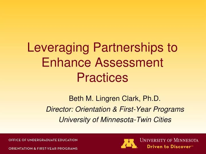 leveraging partnerships to enhance assessment practices