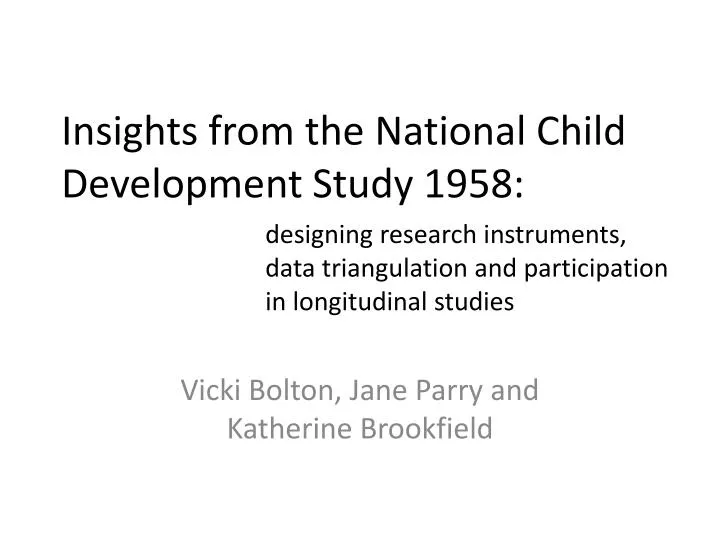 insights from the national child development study 1958