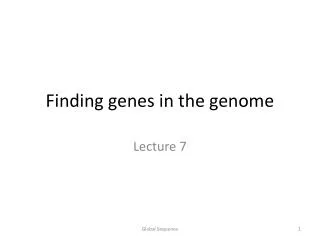 Finding genes in the genome