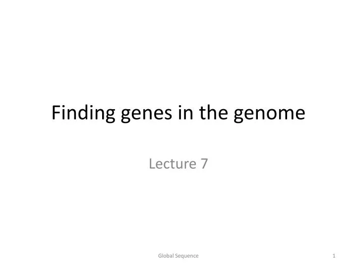finding genes in the genome