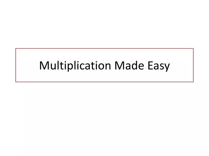 multiplication made easy