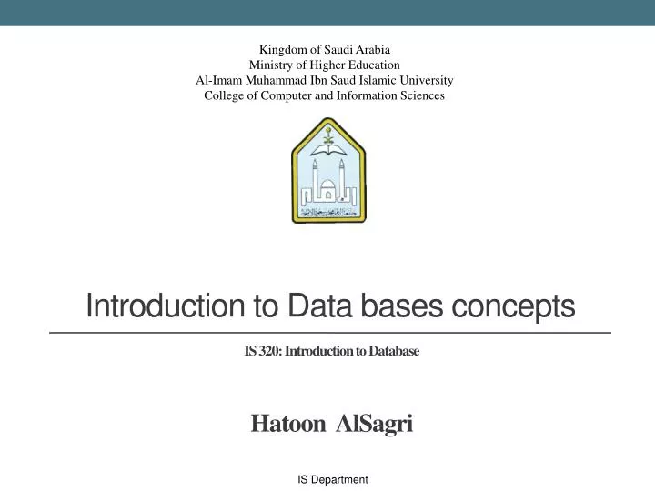 introduction to data bases concepts