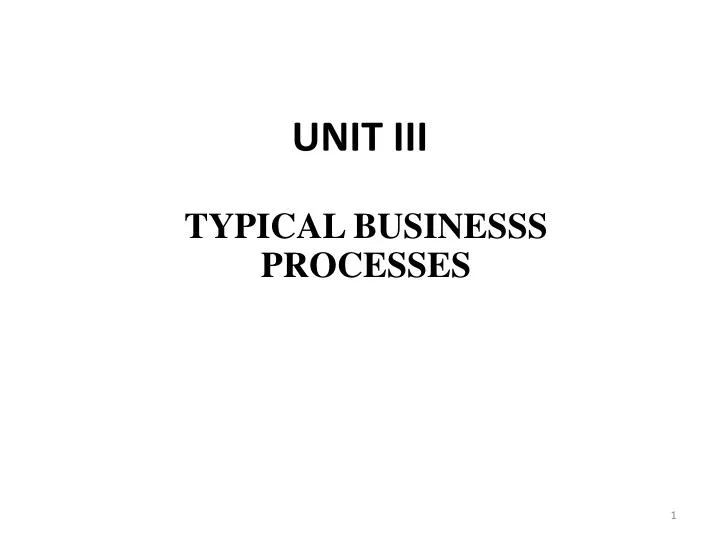 unit iii