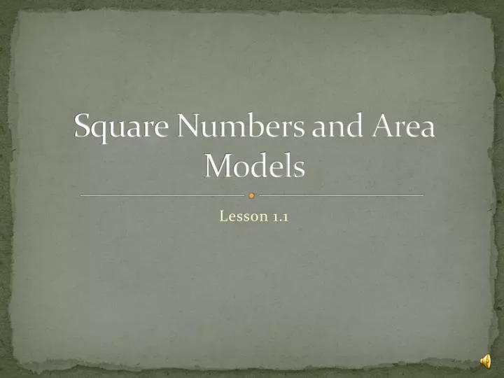 square numbers and area models