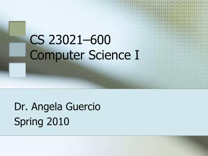 cs 23021 600 computer science i