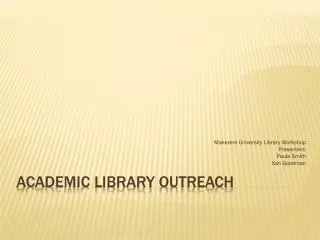 Academic Library Outreach