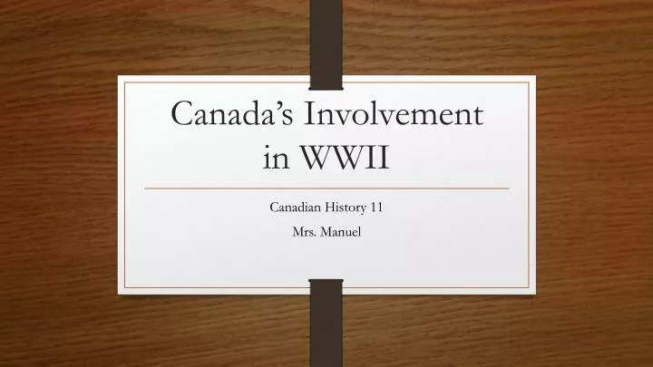 canada s involvement in wwii
