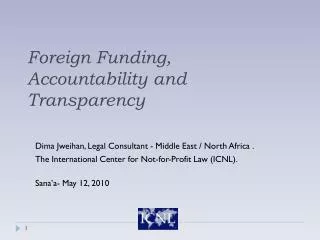 Foreign Funding, Accountability and Transparency