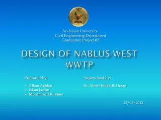 Design Of Nablus-West WWTP