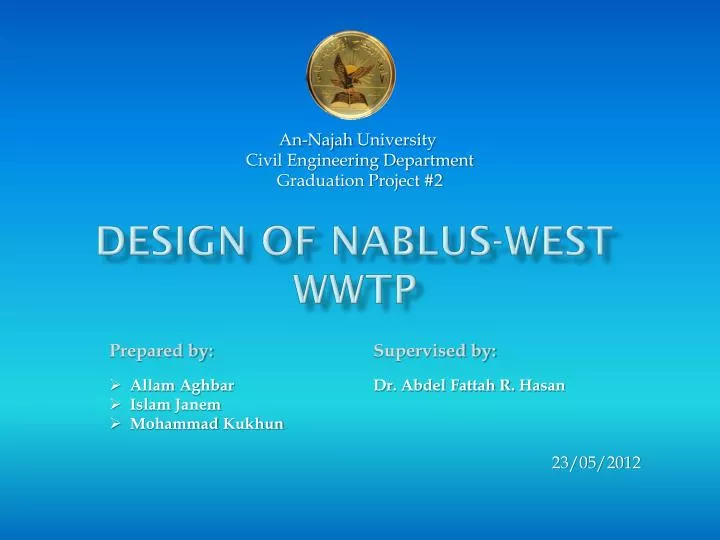 design of nablus west wwtp