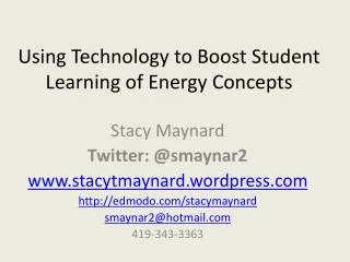 Using Technology to Boost Student Learning of Energy Concepts