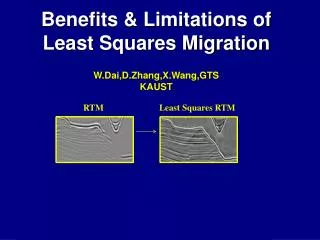 Benefits &amp; Limitations of Least Squares Migration W.Dai,D.Zhang,X.Wang,GTS KAUST