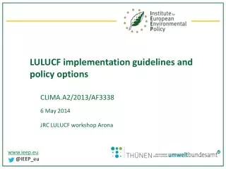 LULUCF implementation guidelines and policy options