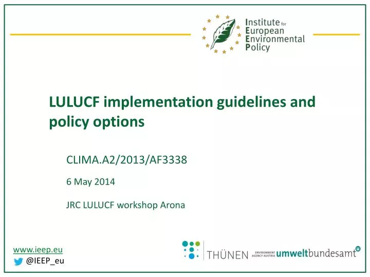 lulucf implementation guidelines and policy options