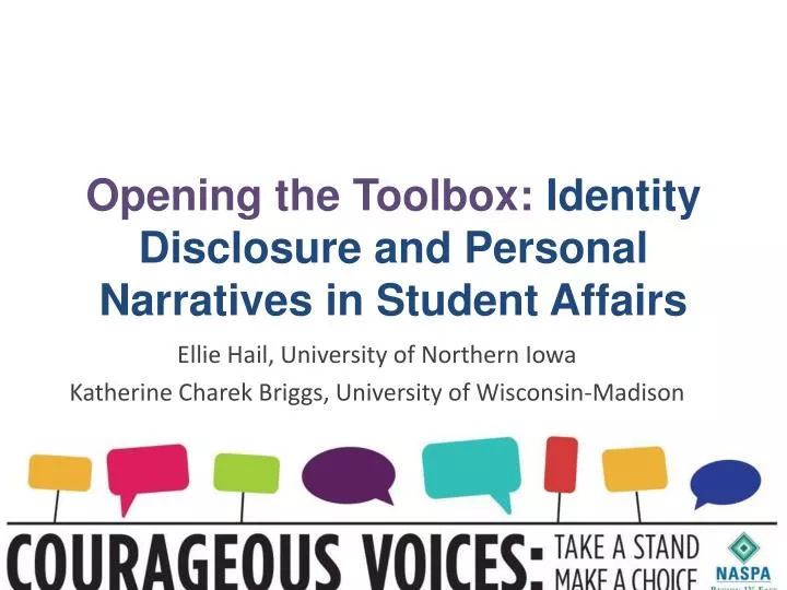 opening the toolbox identity disclosure and personal narratives in student affairs