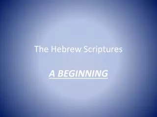 the hebrew scriptures