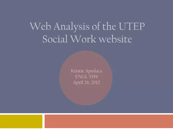 web analysis of the utep social work website