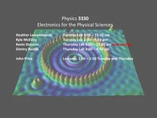 Physics 3330 Electronics for the Physical Sciences