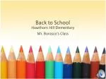 Welcome to Mr. Burasco's Class at Hawthorn Hill Elementary - Important Information - slide 1