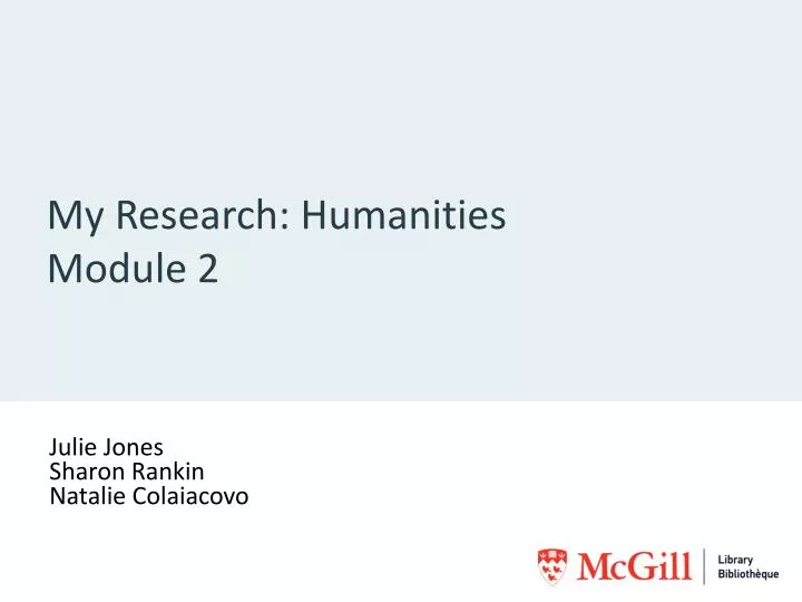 my research humanities module 2