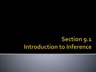 Section 9.1 Introduction to Inference
